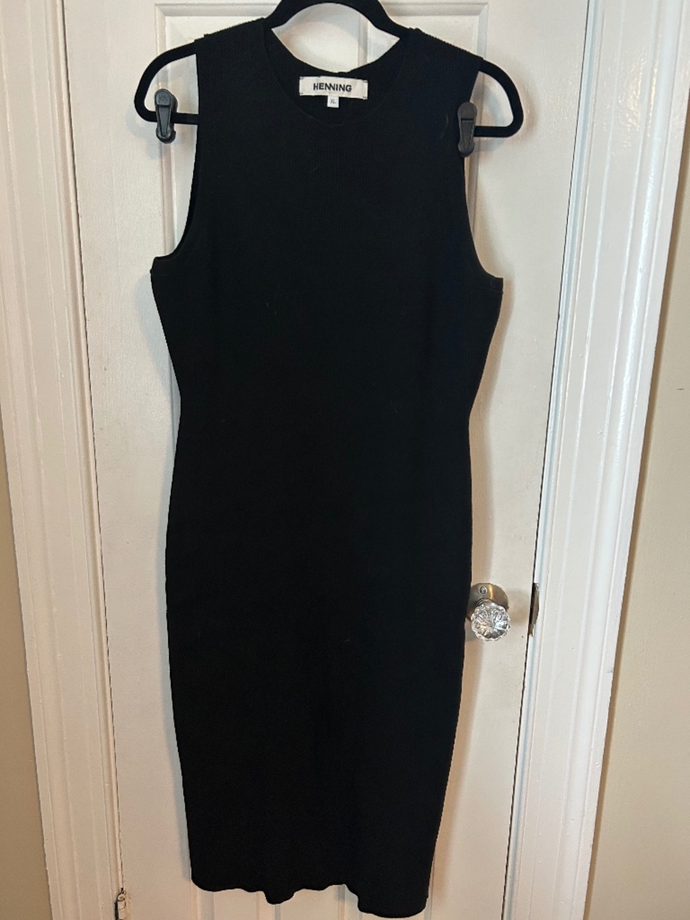 Henning rib knit dress black